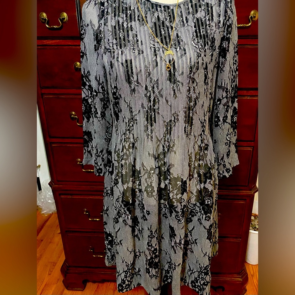 Club Monaco little black dress. This sheer dress is perfect for any occasion.
